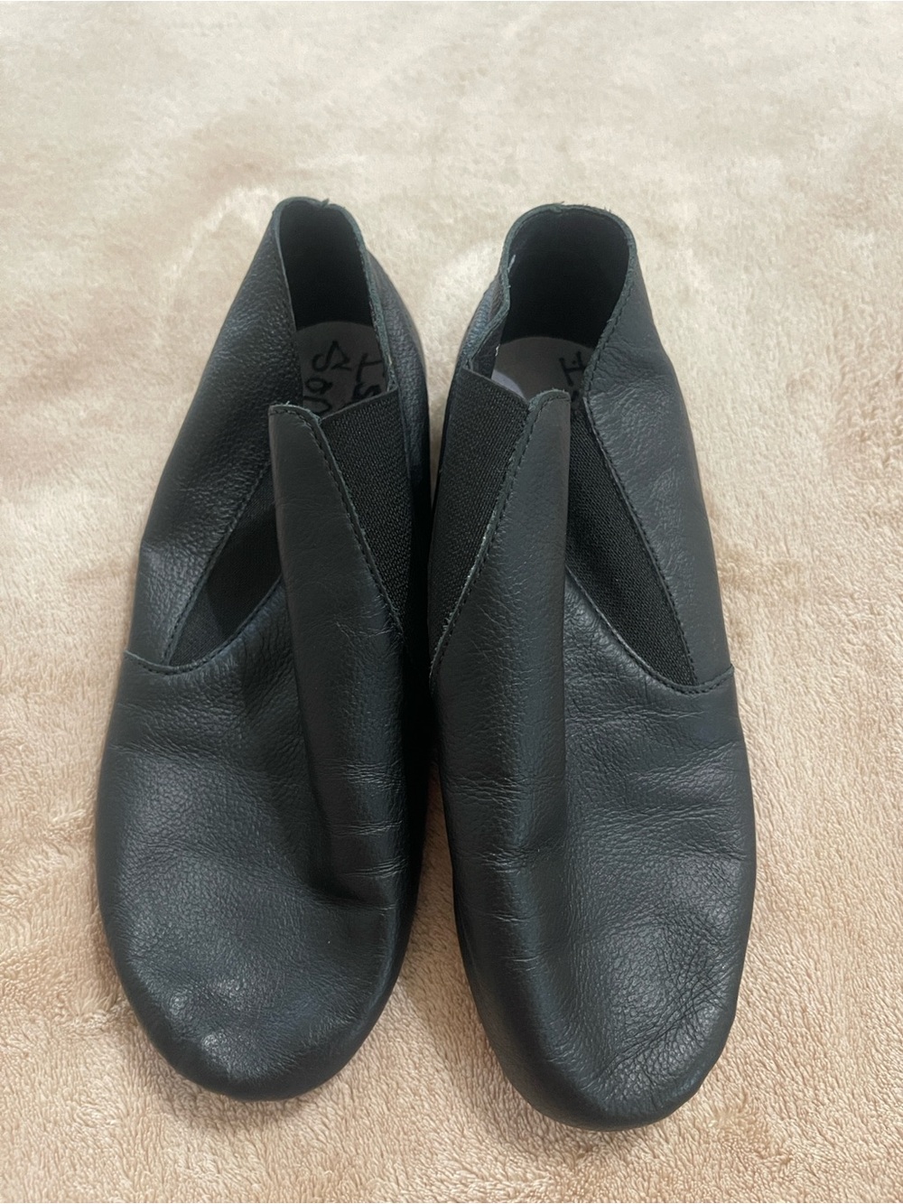 Kids Black Slip-On Leather Loafers
